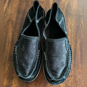 Stylish Black, cow print sequined, Ariat shoes.